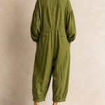 Loose Fit Cargo Linen Jumpsuit