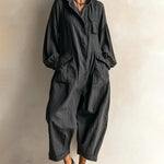 Loose Fit Cargo Linen Jumpsuit