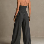 Halter Criss-Cross Wide Leg Jumpsuit