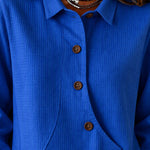 Modern Asymmetric Placket Waffle Shirt