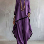 Minimalist Loose Contrast Trim Matching Set