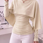 Women's Ruched Cape Sleeve Top