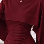 Women's Ruched Cape Sleeve Top