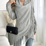 Women's Fringe Asymmetrical Knit Cardigan