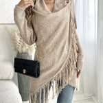 Women's Fringe Asymmetrical Knit Cardigan