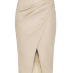 Overlayed Vegan Leather Skirt