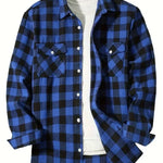 Men's Brushed Plaid Long Sleeve Shirt