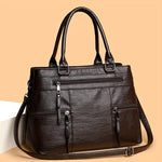 Women’s Organised Multi-Pocket Vegan Leather Tote Bag