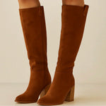 SUEVIRA™ | SUEDE BLOCK HEEL BOOTS