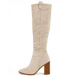SUEVIRA™ | SUEDE BLOCK HEEL BOOTS