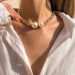 Margaux Pearl Chain Necklace