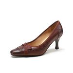 Charlotte Bow Leather Heels