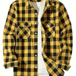 Men's Brushed Plaid Long Sleeve Shirt