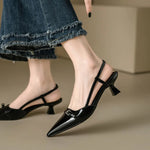 Cortona Slingback Leather Heels