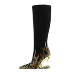 Starlit Wolf Knee High Boots