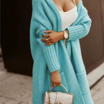 Women's Long Hooded Knit Cardigan