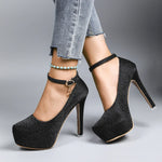 Ariana Shimmer Platform Heels