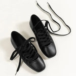 Women's Square Toe Lace-Up Flats