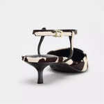 Leather Cowhide Slingback Heels