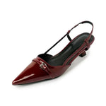 Cortona Slingback Leather Heels