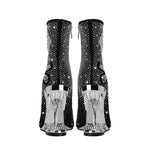 Starlit Wolf Skull Ankle Boots