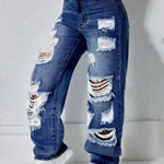 Women's Distressed Wide Leg Jeans