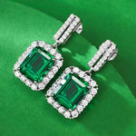 Lab-Grown Emerald Dangle Earrings