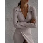 Luna Ribbed Knit Wrap Dress
