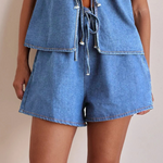 Mya Tie-Front Denim Set