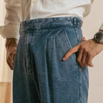 Lorenzo Pleated Denim Trousers