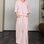 Women's Layered Top & Wide Leg Trouser Set