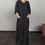 Women's Layered Top & Wide Leg Trouser Set