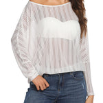 Long Sleeve Mesh Sheer Shirt - Zeagoo (Us Only)
