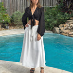 High Waisted Flowy Elastic Skirts , Lightweight Long Skirts - Zeagoo (Us Only)