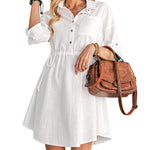 Linen Tunic Dress Shirts Boho Coverup Dresses with Belt - Zeagoo (Us Only)