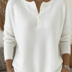Ernesta | Henley Button-Down Knit Sweater