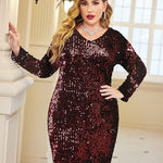 Plus Size Glitter Bodycon Dress - Zeagoo (Us Only)