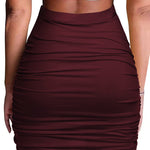 High Waist Stretch Tight Pleated Bodycon Skirt - Zeagoo (Us Only)