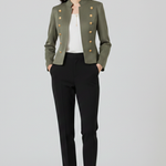 Women’s Blazer with Stand Collar and Button Detailing