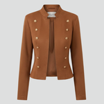 Women’s Blazer with Stand Collar and Button Detailing