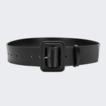Women's Fashion Imitation Leather Solid Color Square Belt