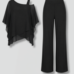 Sienna Parker | Asymmetrical Chiffon Two-Piece Set For Women