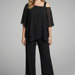 Sienna Parker | Asymmetrical Chiffon Two-Piece Set For Women