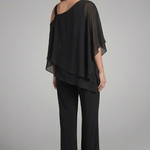 Sienna Parker | Asymmetrical Chiffon Two-Piece Set For Women