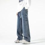 Men's Breathable Denim Wide Leg Pants | Bold Oversized Streetwear Style