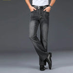 Men's Faded Black Cotton Blend Flared Jeans | Timeless Vintage Appeal
