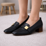 Women's Leather Block Heels | Refined Office Fit