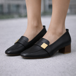 Women's Leather Block Heels | Refined Office Fit