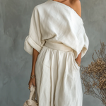 Beatrice | Completo Monospalla Drappeggiato