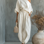 Beatrice | Completo Monospalla Drappeggiato